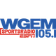 Logo de WGEM Sports Radio 105.1 - WGEM-FM