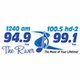 94.9 & 99.1 The River - KDEC logo