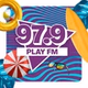 PLAY 97.9 FM Ensenada - XEEBC logo