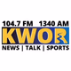 Logo de 104.7 FM 1340 AM KWOR - KWOR